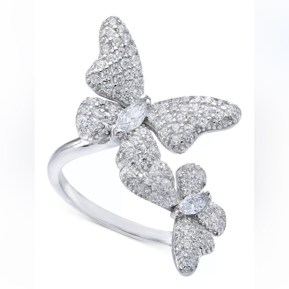 GIANI BERNINI Cubic Zirconia Pave Butterfly Ring in Sterling Silver